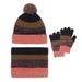 Young Girls Clothing scarf three piece set with velvet contrast color fur ball hat scarf gloves three piece set warm wool blend_viptrois.com