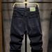 Winter New Velvet Jeans Men's Thickened American Straight Trousers Men's Warm Pure Black Casual Business Pants Men_viptrois.com