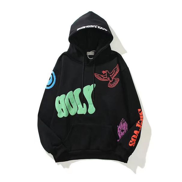 Casual Graffiti Letter Print Sweatshirt Padded Warm Long Sleeve Top Men's And Women's Hooded Sweatshirt_viptrois.com