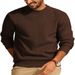 2026 Fashion Knitwear Pullovers Youth/Men Acrylic Round Collar Pure Color Long Sleeve Casual Slim Sweater_viptrois.com