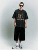 Summer Washed Cotton T-Shirt, Men's Noble Deer 1986 Shield Crest Print, Luxury Vintage Style, Casual Oversized Tee_viptrois.com