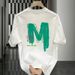 High End And Niche Round Neck Light Luxury Men's Short Sleeved Pure Cotton Fashion Label Printed Youth T-shirt Trend_viptrois.com