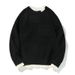 Jianheng Men's Long Sleeve Sweater Waffle Print Two Piece Set Color Blocking Soft Comfortable Fabric Street Style Slim Fit_viptrois.com
