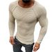 Loom Autumn Winter New Foreign Trade Pullover European American Round Neck Solid Color Slim Base Shirt Knitted Sweater Men's_viptrois.com