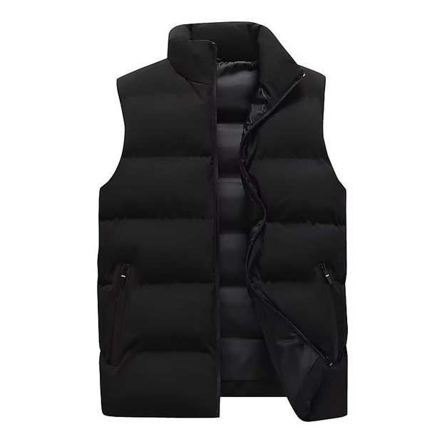 Autumn And Winter Warm Men's Vest, Casual Loose Thickened Coat, Men's Solid Color Simple Men's Vest_viptrois.com