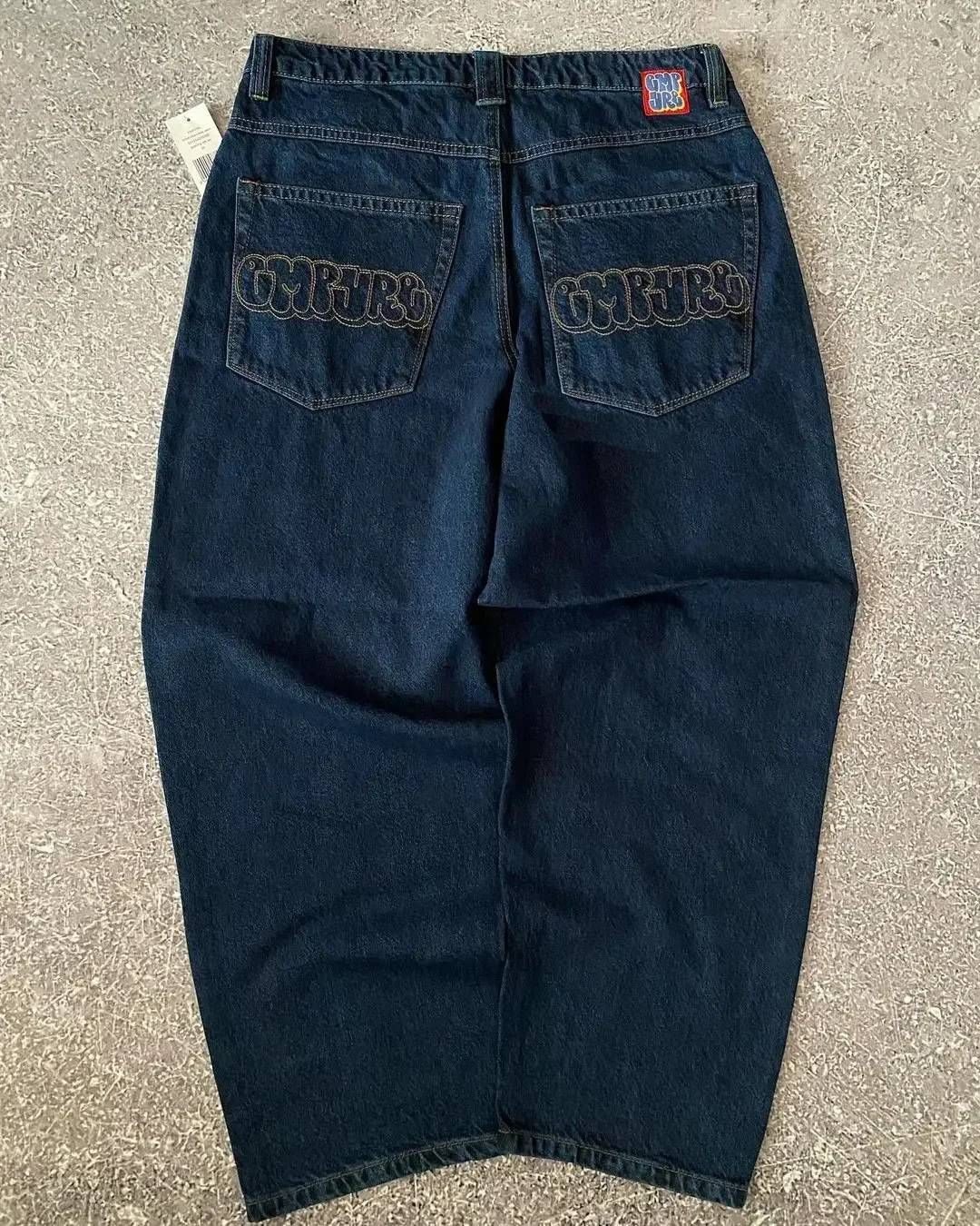 Men's Clothing New Summer Y2k Black Jeans Street Men's Retro Loose Fashion Hip Hop Pants_viptrois.com