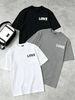 100% Cotton Men's 3-Pack T-shirts 3D LOVE Text Monogram Print Crew Neck Short Sleeve Casual Tops In Black White Gray_viptrois.com