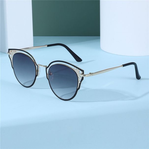New Frame Personality Cat Eye Men Metal Fashion Trend Driving Riding Sun Protection Sunglasses For Women_viptrois.com