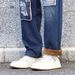"Men's Distressed Wide-Leg Denim Pants – Fleece-Lined, Loose Fit, Patchwork Design (Blue/Black, Sizes 28-38)"_viptrois.com