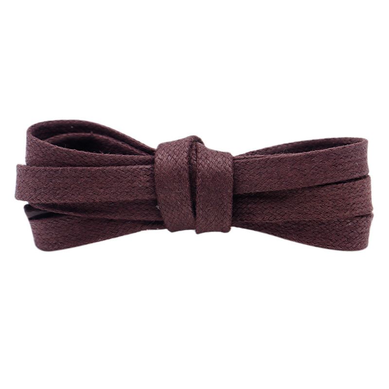 Cotton waxed shoelaces 0.8cm wide suitable for small white shoes canvas shoes leisure sports Shoe wax strap_viptrois.com