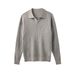 Nordmann APO Clothing|Cross-Border Men's Sweater Autumn Korean Style Loose Seagull Collar Polo Base Long Sleeve Knitted Shirt_viptrois.com
