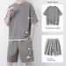 Men's Clothing Summer Simple Short Sleeved T Shirt Men's Clothing Set With Handsome Trendy Sports Clothes_viptrois.com