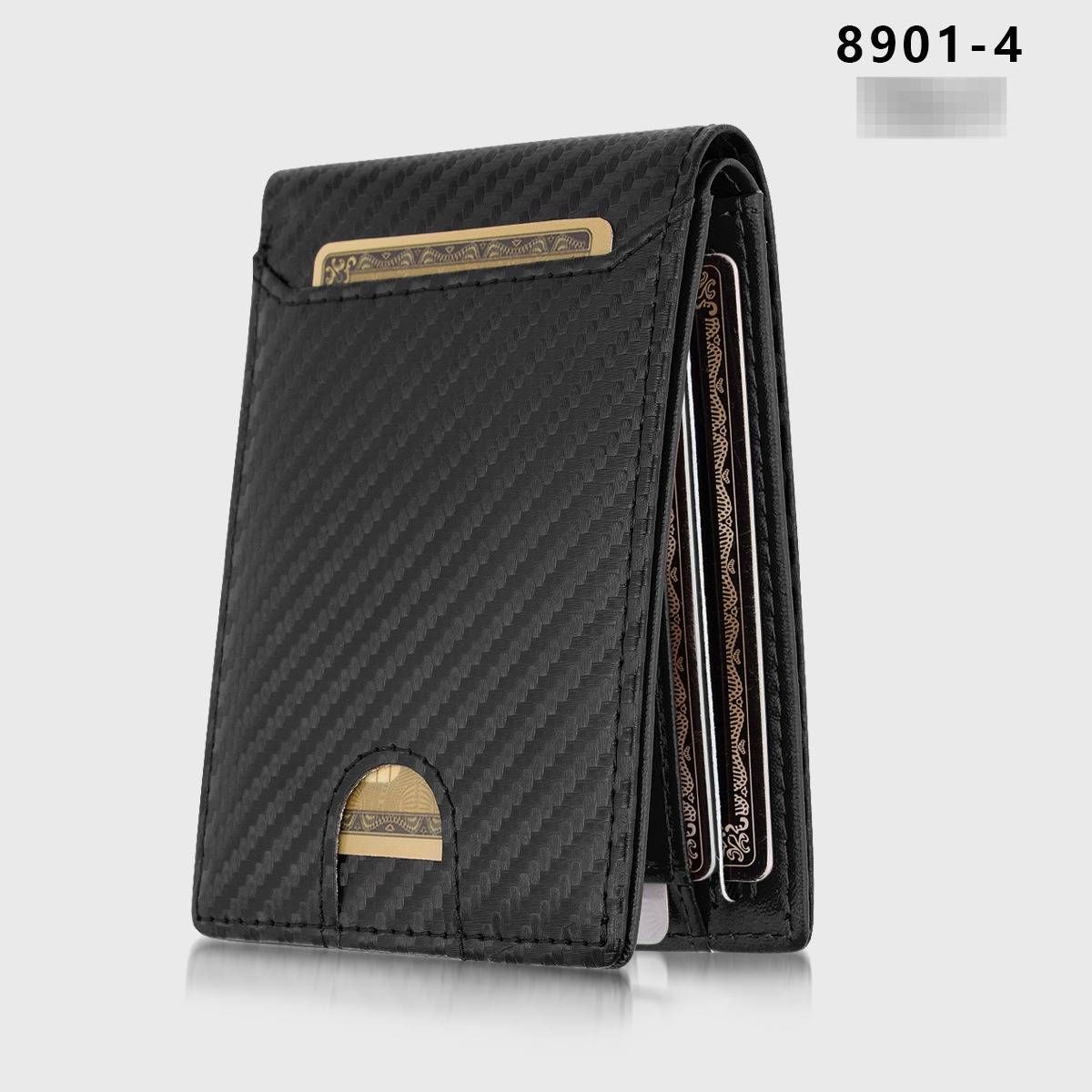 Men's Wallet Card Cases Ultra Thin Carbon Fiber Anti Theft RFID Wallet US Dollar Clip Multi Card Slot Card Holder Men's Wallet_viptrois.com