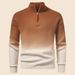 Men's Gradient Color Half-Zip Sweater – Autumn Textured Knit Pullover With Rabbit Wool Blend – Relaxed Fit Ribbed Hem Casual Top (M-XXXL)_viptrois.com