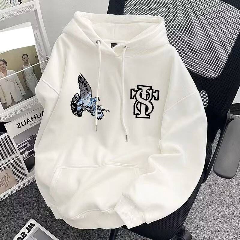 Women's Fleece-Lined Hoodie - Oversized Pullover With Letter Print For Teens & Casual Wear (S-3XL, Multiple Colors)_viptrois.com