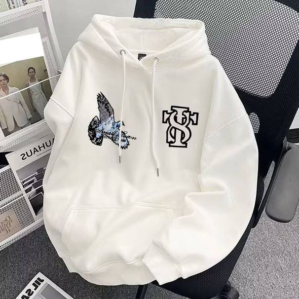 Women's Fleece-Lined Hoodie - Oversized Pullover With Letter Print For Teens & Casual Wear (S-3XL, Multiple Colors)_viptrois.com