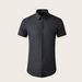 Men’s Short-Sleeve Shirt – Bold Back Crystal Rhinestones, Slim Fit, Breathable Cotton, Streetwear Fashion_viptrois.com