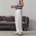 Men's White Straight Leg Jeans - Classic Cotton Denim Pants For Teenagers & Young Adults - Relaxed Fit Washed Casual Trousers_viptrois.com