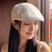 American Style Forward Cap Large Head Circumference Face Slimming French Beret Women's 2025 New Spring Artist Hat_viptrois.com