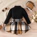 Children's clothing fashion girls' suit knitted top plaid skirt beret three-piece set_viptrois.com