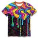 Men's Clothing Men's Wear Rainbow Checkered Neon Graffiti 3d Pure Cotton Full Print Direct Injection Hip Hop Skin Friendly Short Sleeved Pullover T_viptrois.com