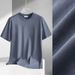 2025 Summer Ice Silk T-shirt, Cool, Loose, Half-sleeved, Solid-color Top, Thin Style, Quick-drying_viptrois.com
