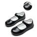 Girls Black Leather Shoes 2025 Spring And Summer British Campus Student Shoes Single Shoes Children's Performance Beans Princess Shoes_viptrois.com