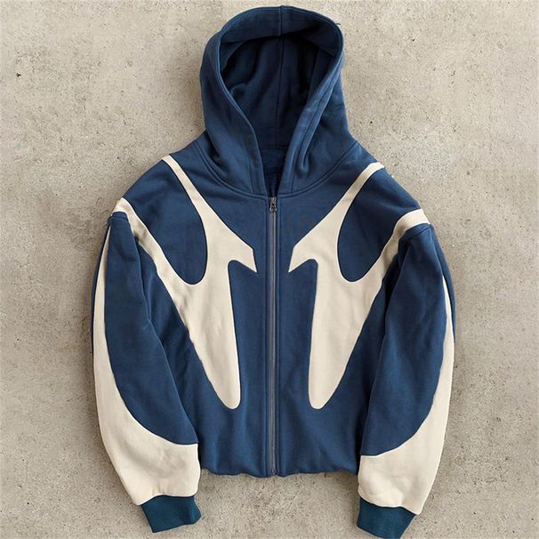 2027 Fashion Y2K European-USA Style Hip-Hop Hoodies Outerwear Women/Men Polyester Printing Splicing Long Sleeve Casual Loose Zipper Hooded Sweatshirts_viptrois.com