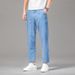 Tencel Thin Cropped Men's Loose Straight Casual Cotton Stretch Plus Size High-End Jeans Men_viptrois.com