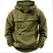 Autumn And Winter New Solid Color Hooded Sweater Men's European, American Youth Sports Multi-pocket Leather Sweater Jacket_viptrois.com