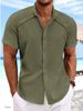 Men's Clothing New Shirt Hawaiian Casual Short Sleeved Solid Color Large Size Shirt Style Summer Beach Solid Color Men's Shirt_viptrois.com