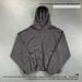 Men's Clothing Men's Ninja-Inspired Zip-Up Hoodie – 100% Cotton, High Neck & Distressed Panels, Dark Streetwear Oversized Fit (Washed Black/Gray)_viptrois.com