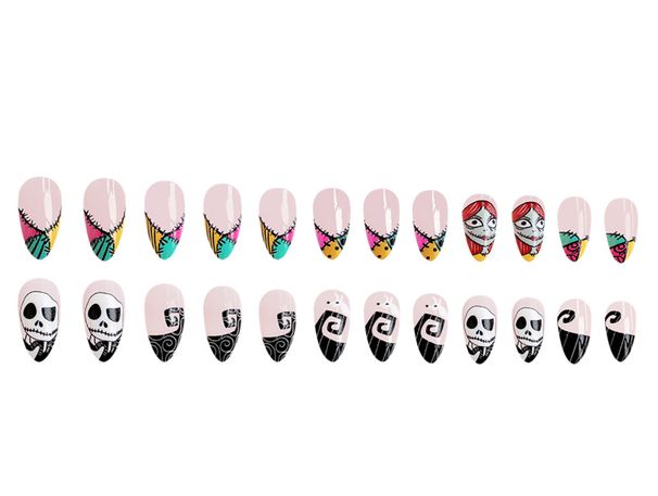 Short Gright Almond Wear Armor Black and White Skull Multicolor Plaid Witch 20.24 million Holy Festival New 24 Pieces_viptrois.com