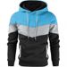 Men's Clothing Men's Color Block Hooded Sweatshirt | Casual Pullover Sportswear | Loose Fit Long Sleeve Zip-Up Hoodie For Spring & Autumn_viptrois.com