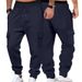Men’s Heavyweight Jacquard Checkered Workwear Pants – Relaxed Fit Utility Trousers With Drawstring Waist (95% Polyester)_viptrois.com