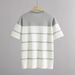 Men's Clothing Knitted Sweater Short Sleeved T Shirt Fashionable Spring And Summer Striped Trend Casual Round Neck Slim Men's Versatile Tops_viptrois.com