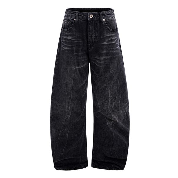Men's Scimitar Jeans American Punk Water Ripple Tie-Dye Washed Vintage Loose Straight-Leg Pants Street Fashion_viptrois.com