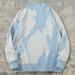 Men's Clothing Retro Color Block Crew Neck Sweater Retro Color-Block Knit Sweater For Men - Oversized Crewneck Pullover With Vintage Vibes (Blue)_viptrois.com