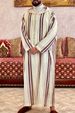 Eid Muslim Men Jubba Thobe Long Robe Saudi Islamic Striped Abaya Caftan Islam Dubai Arab 2024 Summer Morocco Jalabiya_viptrois.com