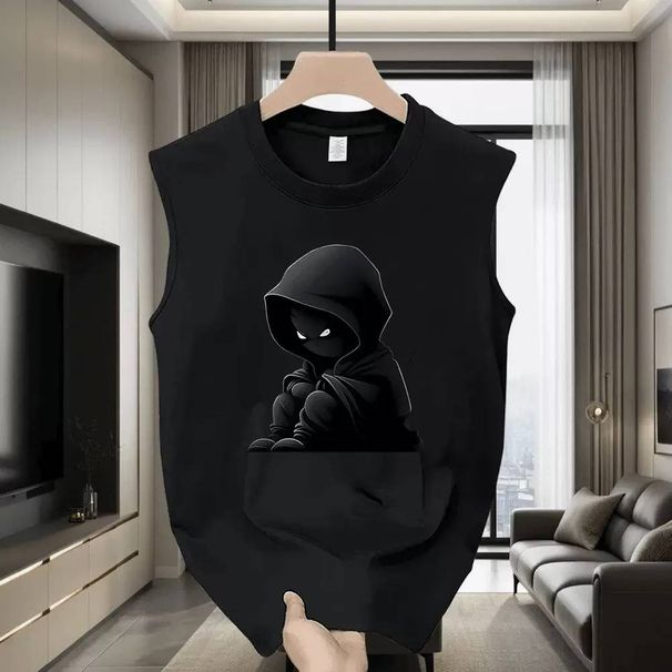 2025 Summer New Sleeveless Base Vest, Men's Fashion Brand Sports Vest, Short-sleeved T-shirt_viptrois.com