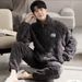 Autumn And Winter Pajamas For Men, Thickened With Coral Fleece For Warmth, Flannel For Teenagers, New Fashionable Home Clothes_viptrois.com