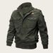 Men's Military Style Cotton Jacket - Lightweight Breathable Windproof Casual Coat For Spring & Autumn (Khaki, Green, Black) - Sizes M To 6XL_viptrois.com