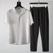 Men's Clothing Casual Suit For Boys Summer New Thin High End Sports Suit Fashionable Short Sleeved Trousers Trendy Light Luxury Suit_viptrois.com
