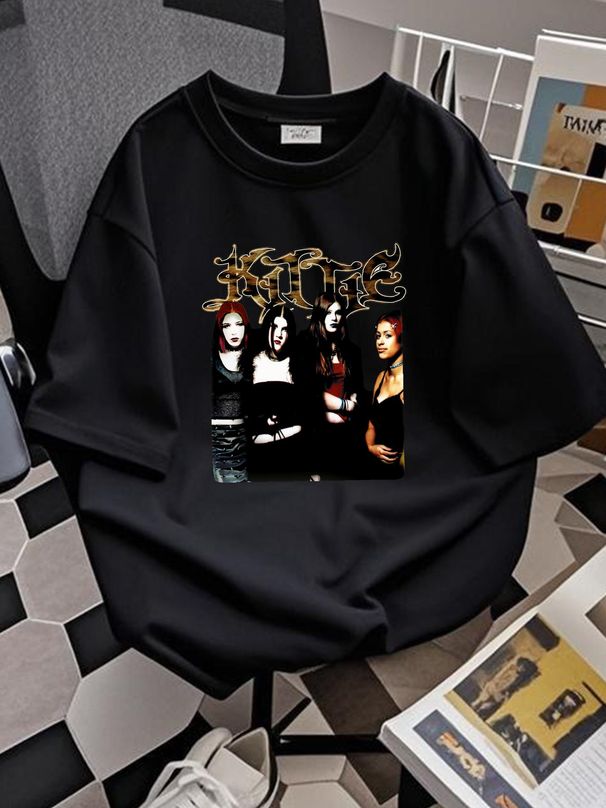 New Popular Kittie Band T Shirt For Fans Men All Size Stylish Casual Comfortable Designer Clothes Slightly Stretched Unisex Streetwear Fashion_viptrois.com