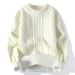 Cross-Border European And American Multi-Color Cable Knit Couple 2025 New Knitted Sweater Lazy Style Retro Loose_viptrois.com