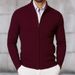 Knitted Cardigan 2025 Autumn And Winter New Style Stand Collar Long Sleeve Zipper Slim Sweater Large Size Men's Clothing_viptrois.com