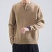 Autumn and Winter V-neck Men's Quality Threaded Knitted Top Solid Color Casual Long Sleeve Knitted Base Sweater Inner Coat_viptrois.com