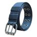 Canvas Men And Women Trendy Double Pin Buckle Punk Belt Casual Cargo Pants Waistband_viptrois.com