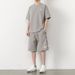 Men's Clothing New Waffle Summer Large Size Casual Short Sleeved Trendy Suit For Boys Breathable Versatile Handsome Loose Sportswear_viptrois.com