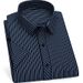 Men's Clothing Summer Short Sleeve Shirt - Wrinkle-Free Striped Business Casual Workwear, Breathable & Comfortable Office Blouse, Slim Fit_viptrois.com